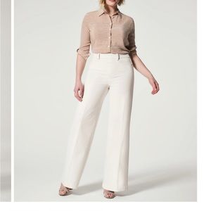 Seamed front wide leg jeans